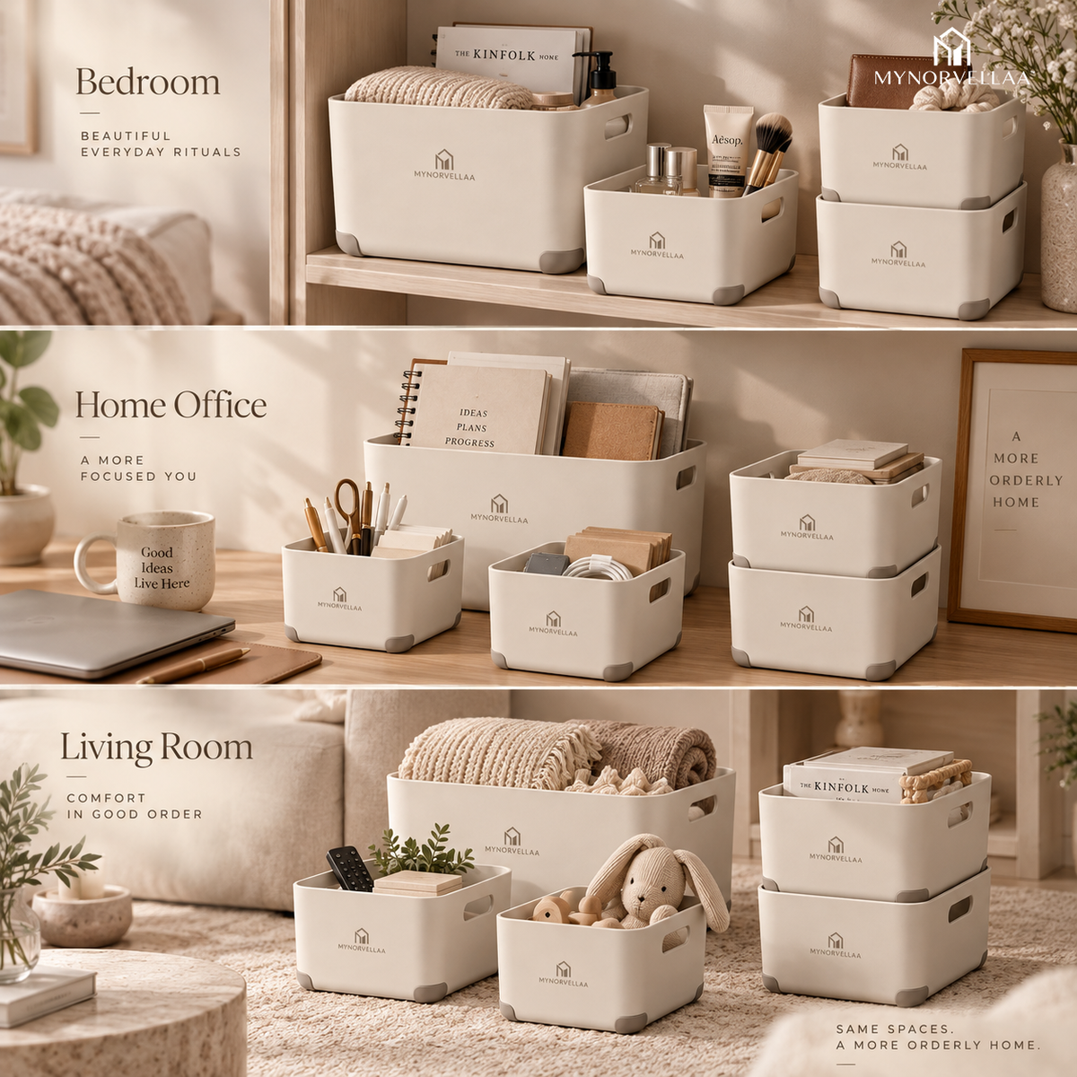 MYNORVELLAA™ Modular Multipurpose Storage Bin Set - One simple system for the small things that move around your home.