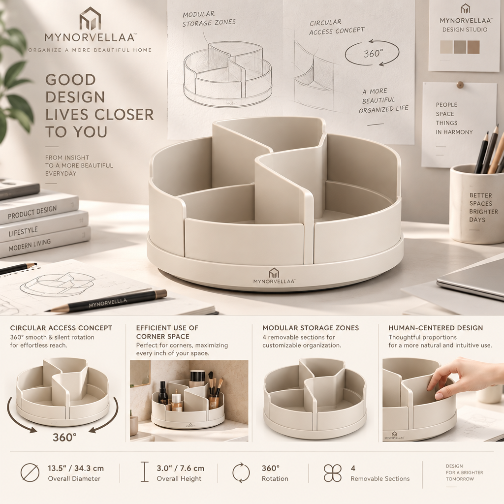 MYNORVELLAA™ Modular Turntable Organizer - Turn the shelf instead of reaching to the back of it.