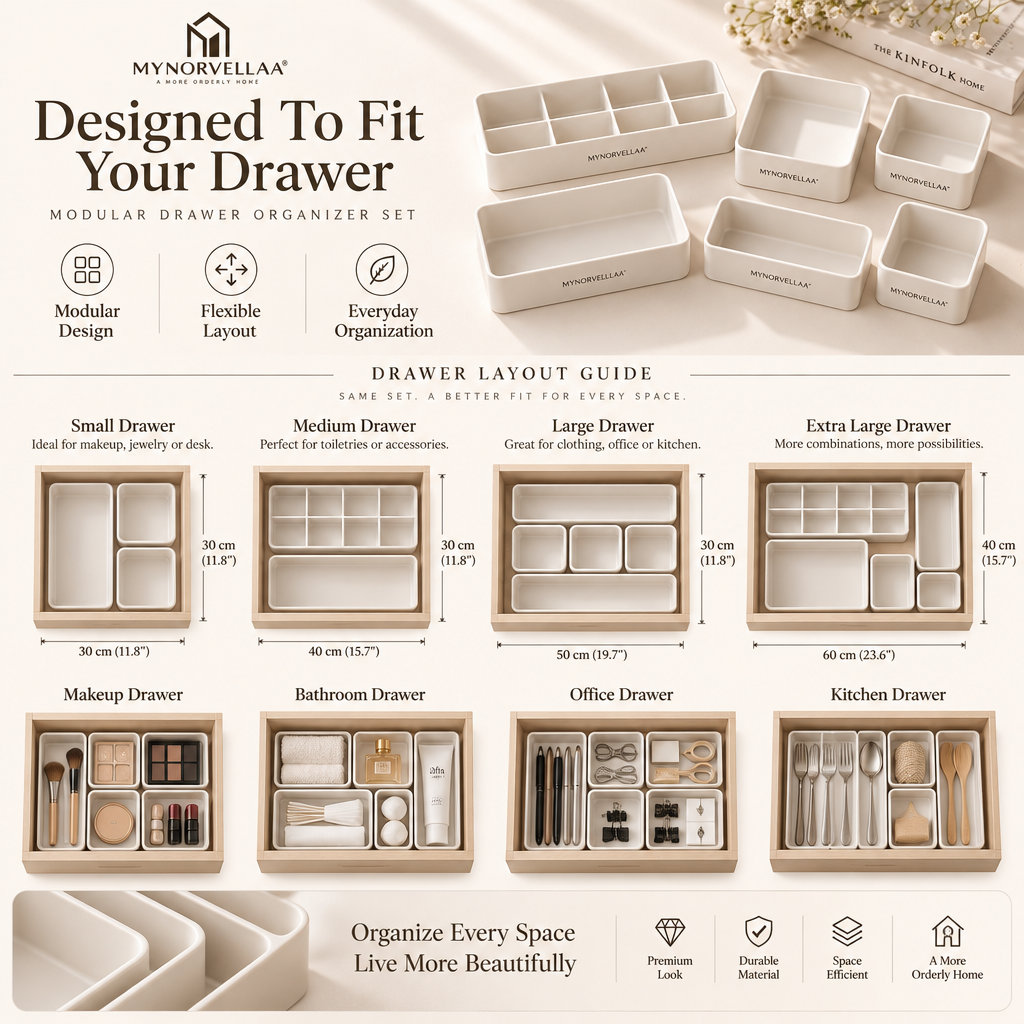 Modular Drawer Organizer Set - Build the drawer around the things you actually use.