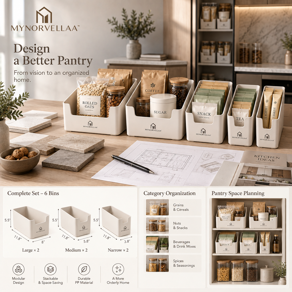 MYNORVELLAA™ Modular Pantry Organizer Set - Give the pantry categories you can actually keep up with.