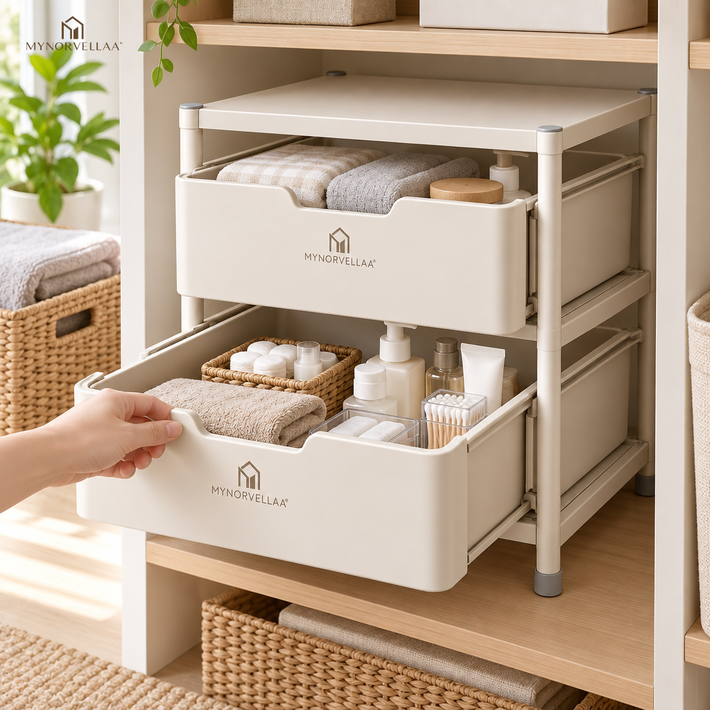 MYNORVELLAA™ Stackable Cabinet Drawer System - Add drawers where your cabinet only gives you shelves.