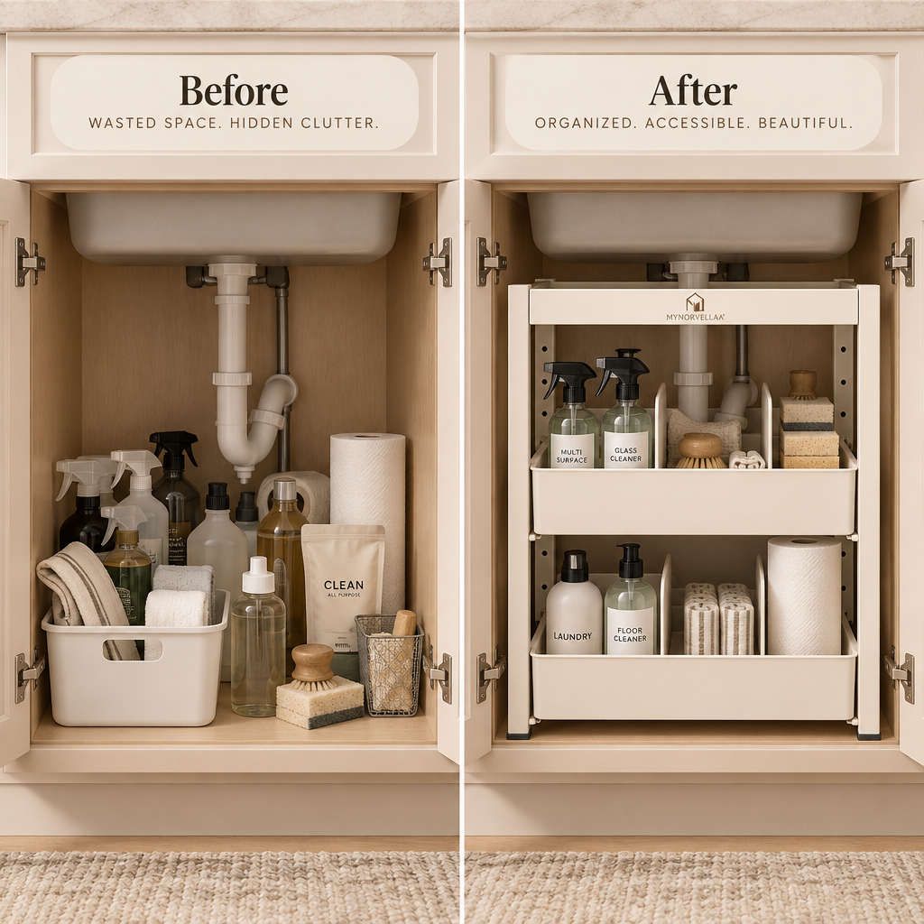 Freestanding Under-Sink Drawer System - Make the space under your sink easier to see, reach and keep in order.