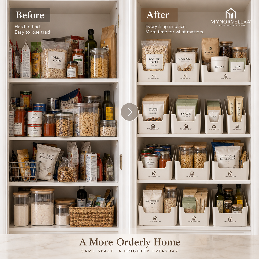 MYNORVELLAA™ Modular Pantry Organizer Set - Give the pantry categories you can actually keep up with.