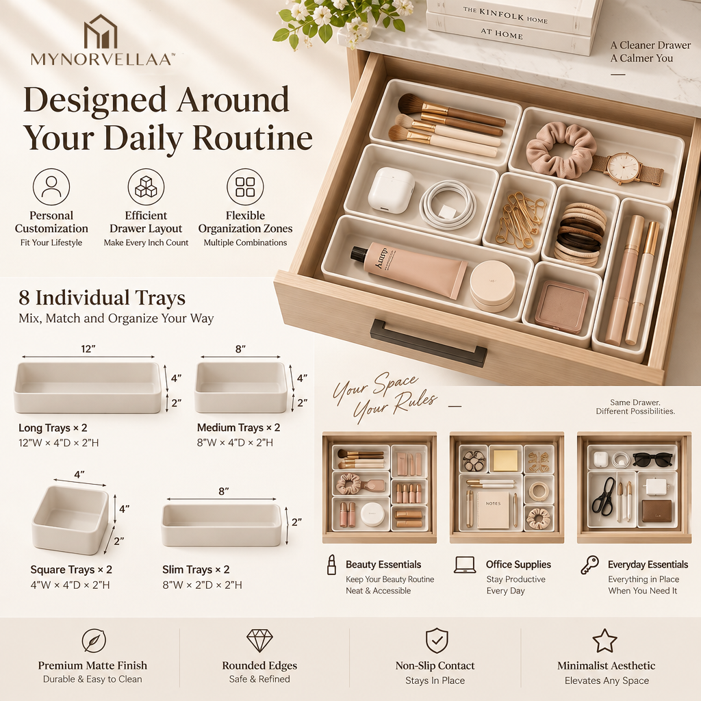 MYNORVELLAA™ Modular Drawer Organizer Set - Build the drawer around the things you actually use.